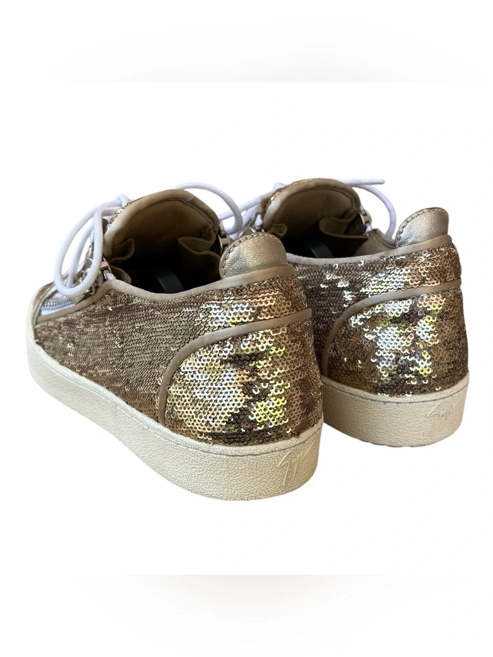 GIUSEPPE ZANOTTI “Gail” Gold Sequin Low Top Sneakers